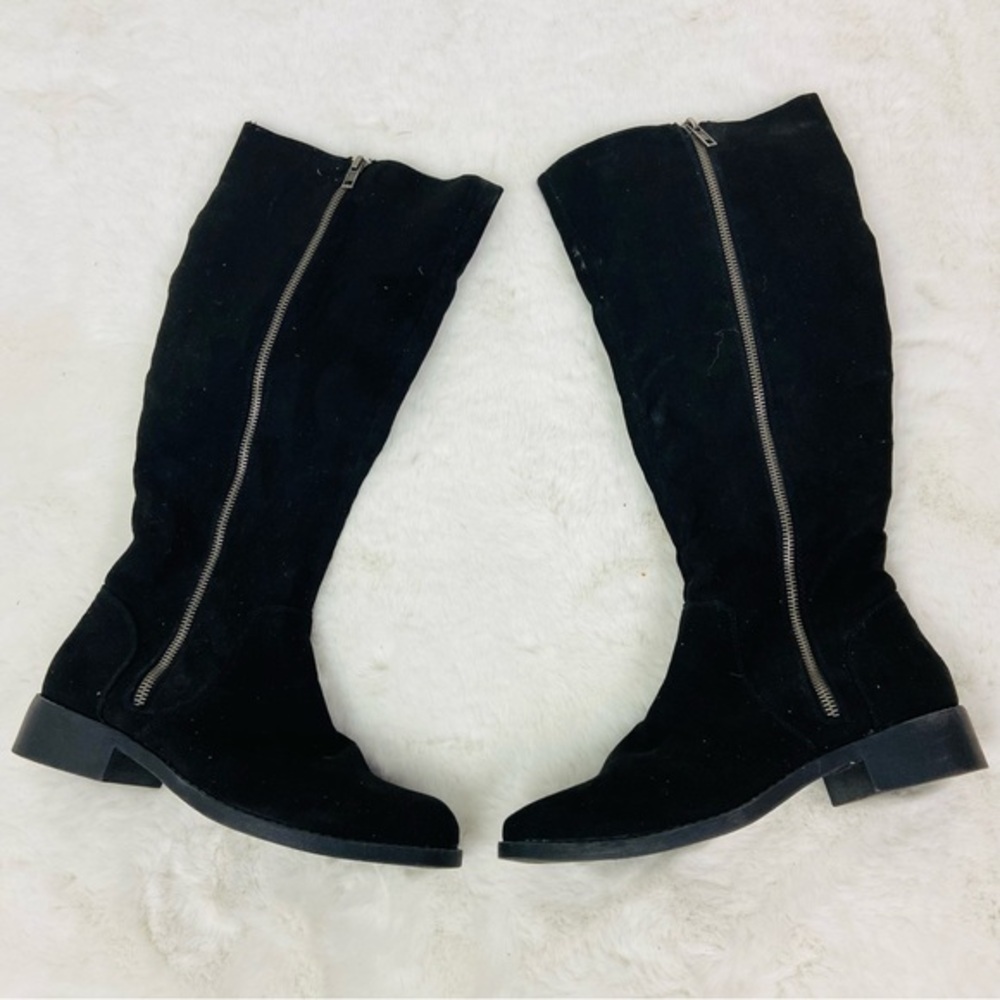Unbranded Black flat silver full zip Women's Boots size 7